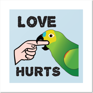 Love Hurts - Blue Front Amazon Parrot Posters and Art